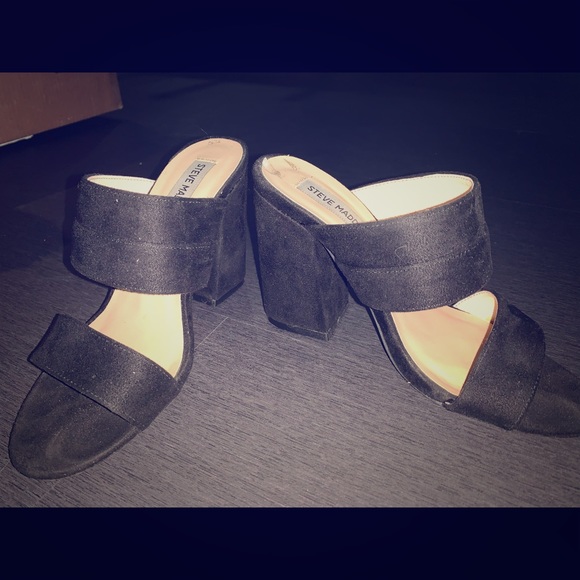 Steve Madden Black Heel Sandals - Picture 1 of 4